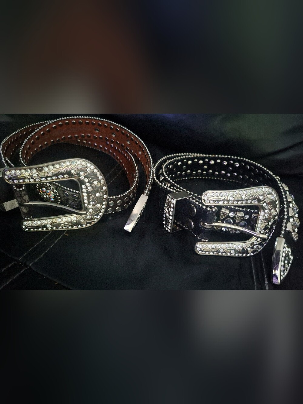 Genuine Leather Western Bling Belts